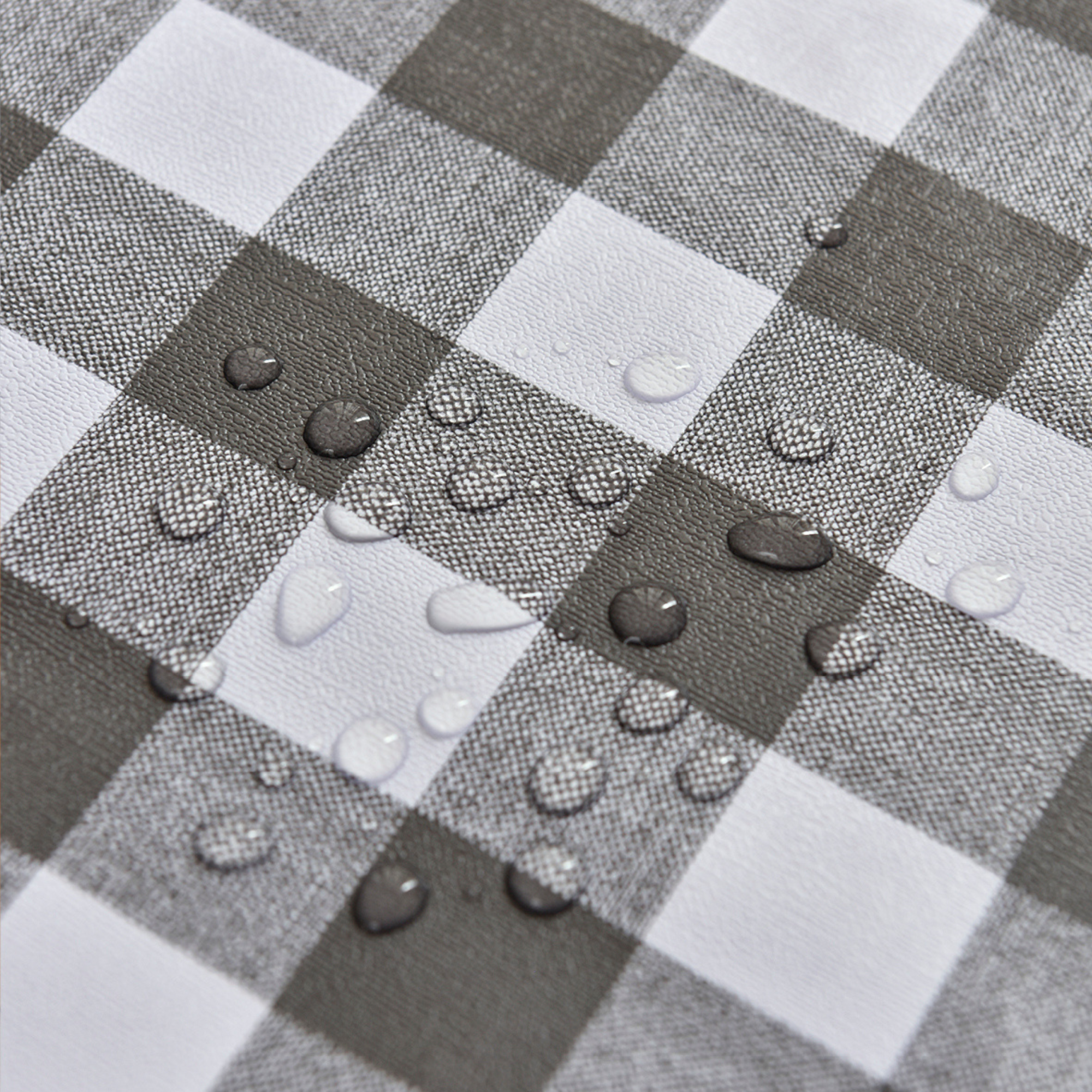 Oil-Proof Checkered PVC Tablecloths-Navy Black and White