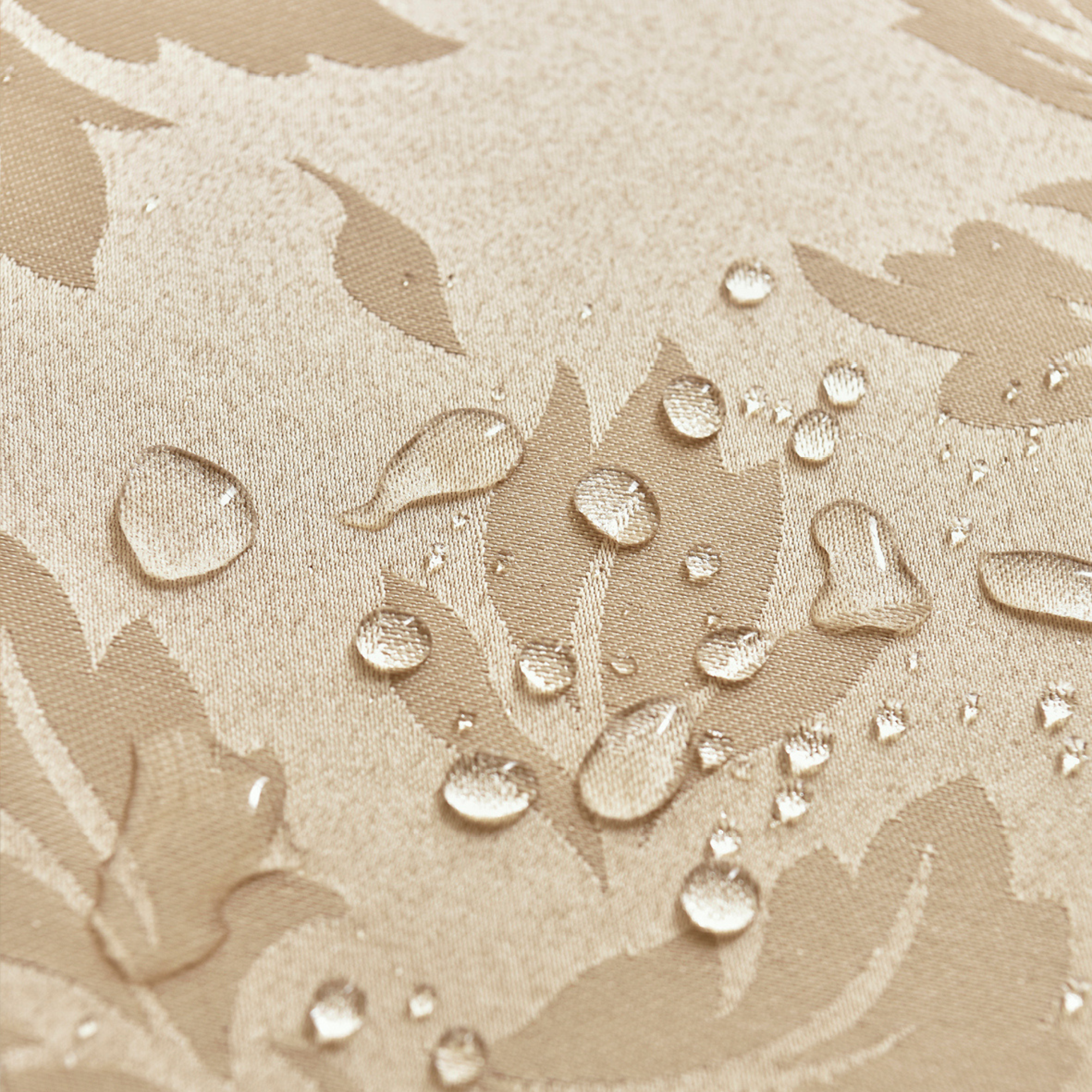 Beige Floral Jacquard Rectangle Tablecloth – Waterproof