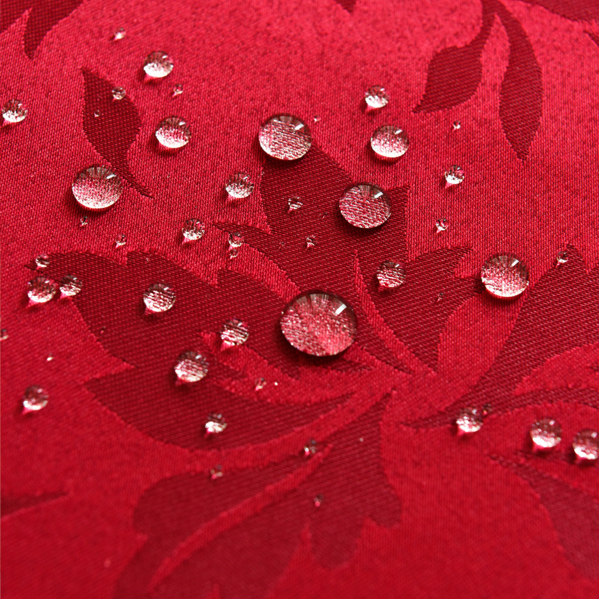 Red Floral Jacquard Rectangle Tablecloth – Waterproof