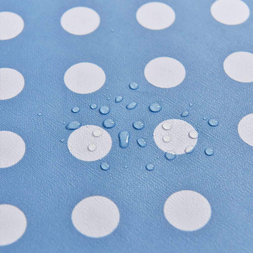 Waterproof Polka Dot Vinyl Tablecloth-Blue