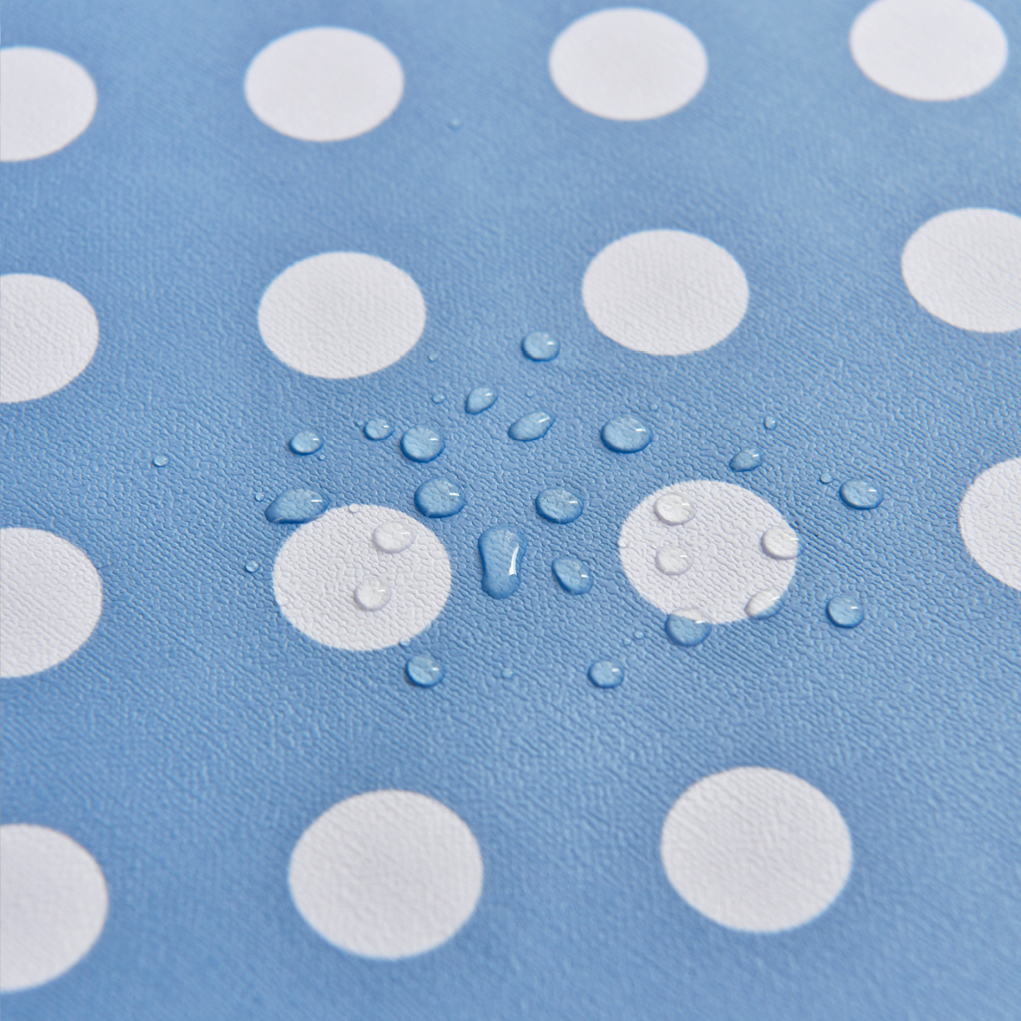 Waterproof Polka Dot Vinyl Tablecloth-Blue