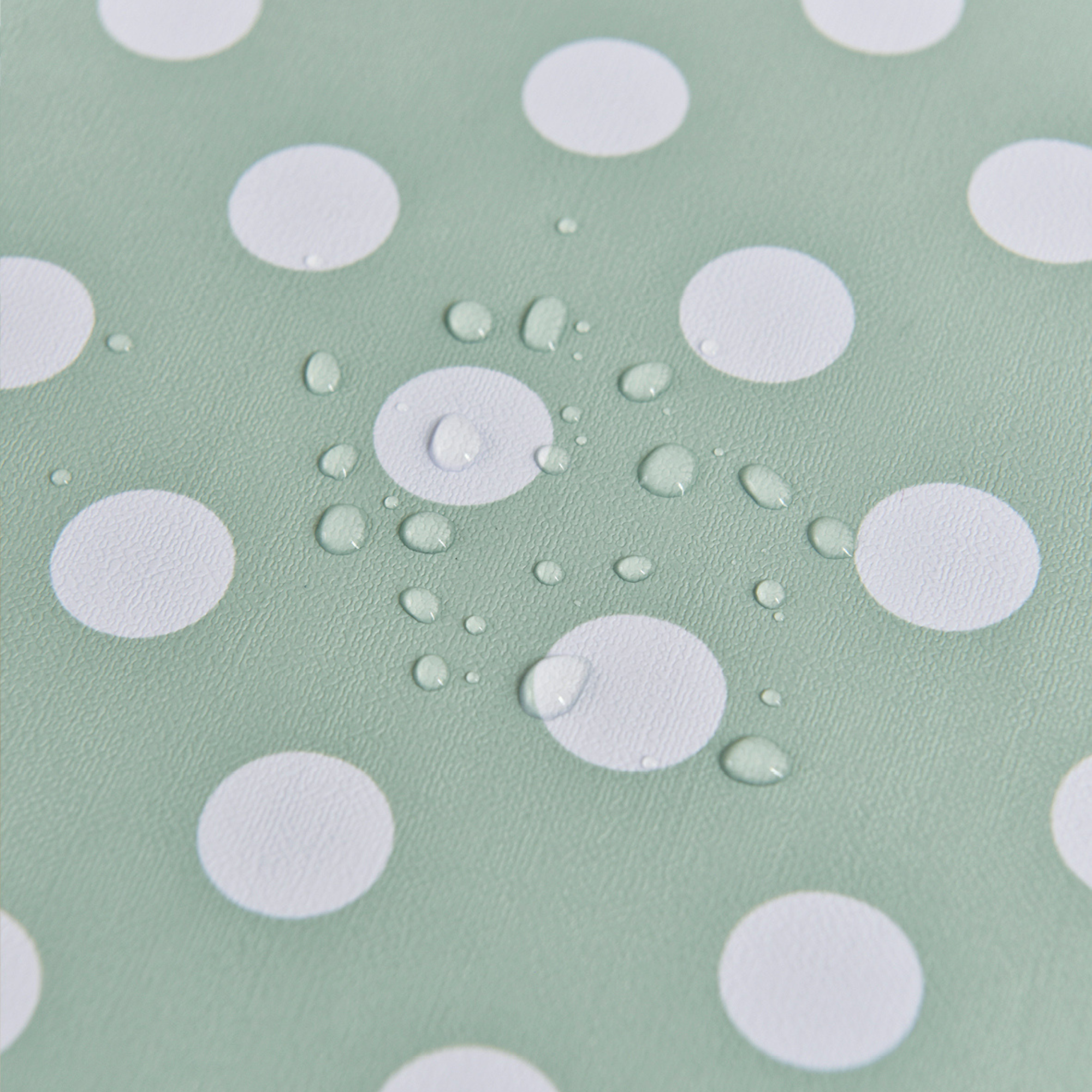 Waterproof Polka Dot Vinyl Tablecloth-Sage Green