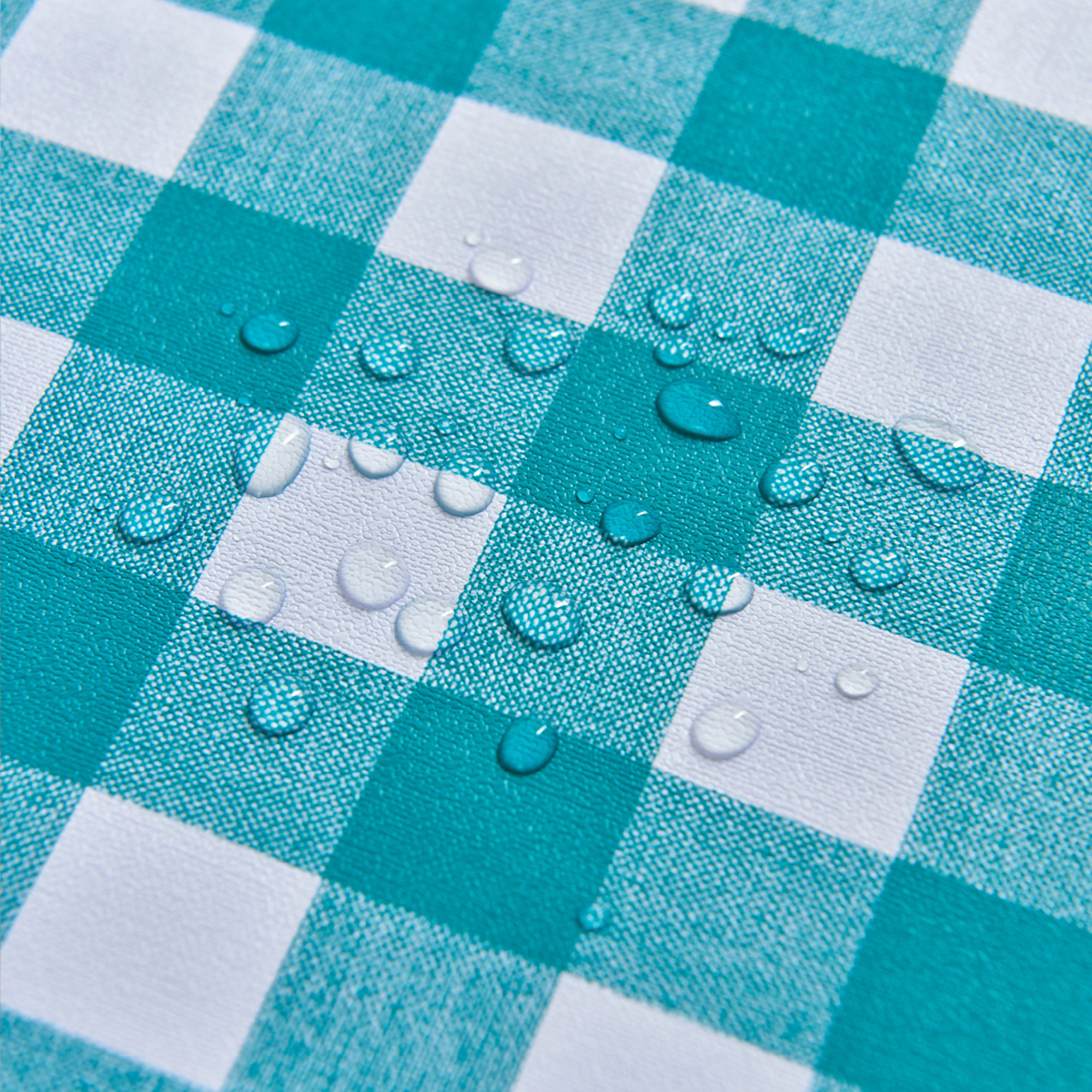 Oil-Proof Checkered PVC Tablecloths-Navy Teal Green and White
