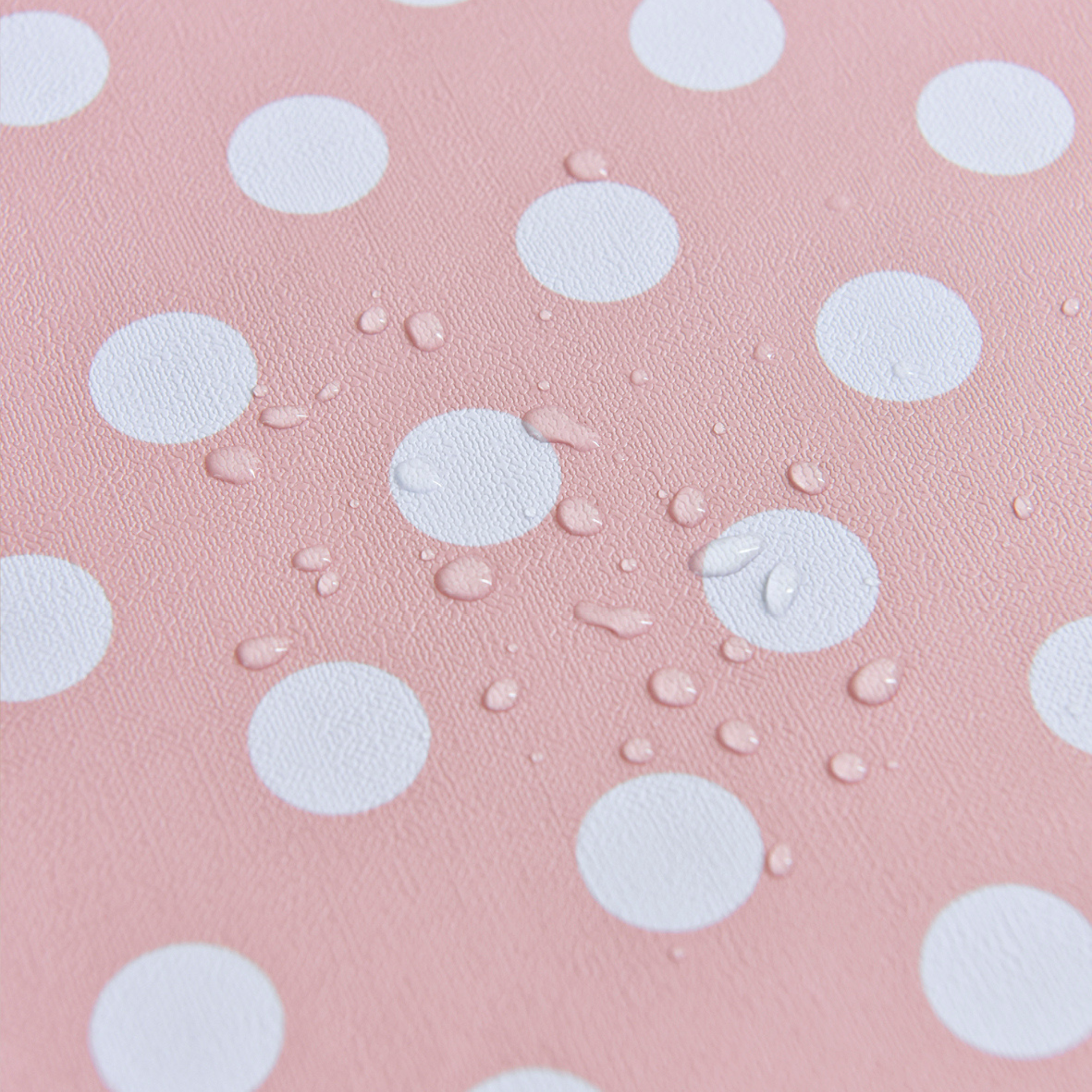 Waterproof Polka Dot Vinyl Tablecloth-Pink