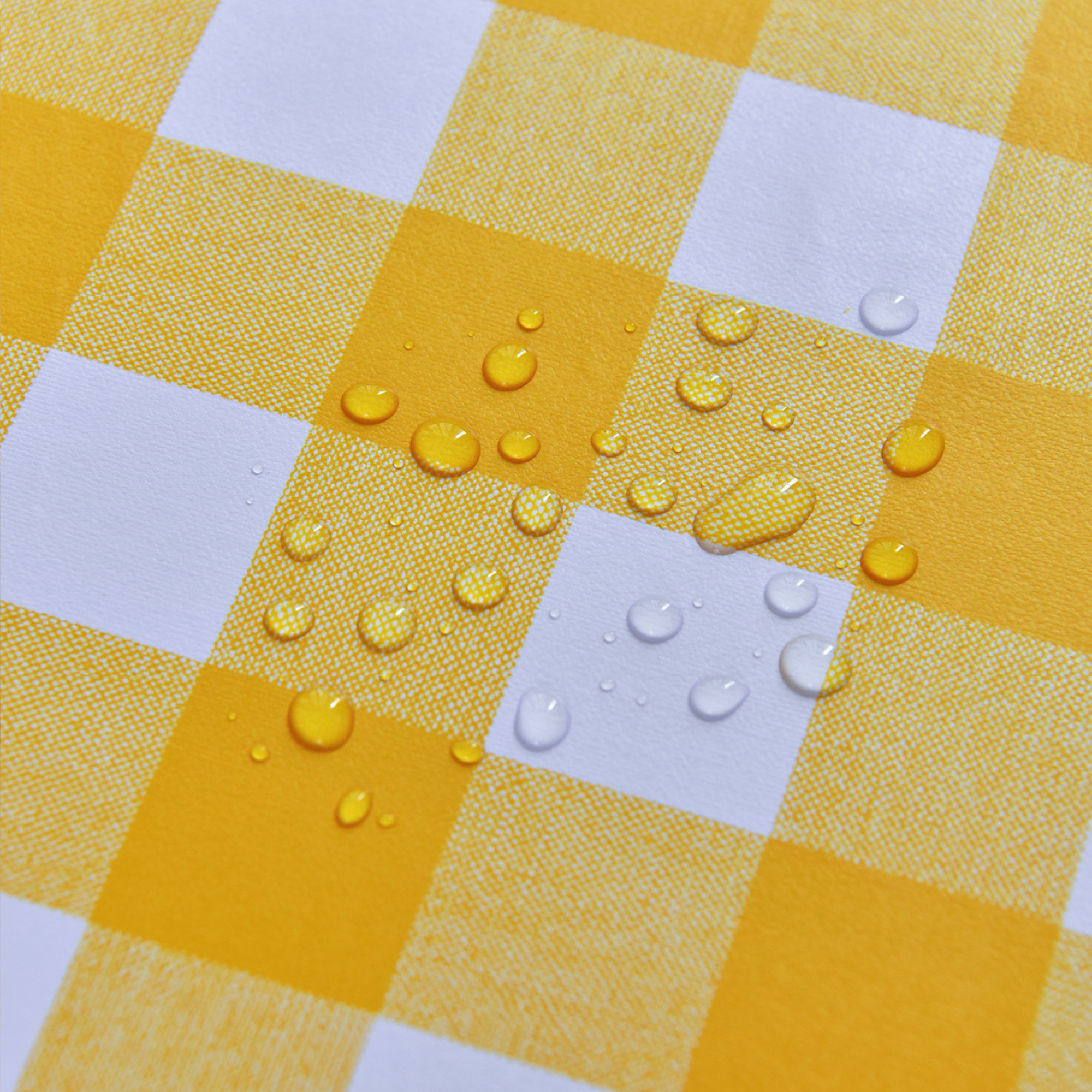 Oil-Proof Checkered PVC Tablecloths-Yellow and White