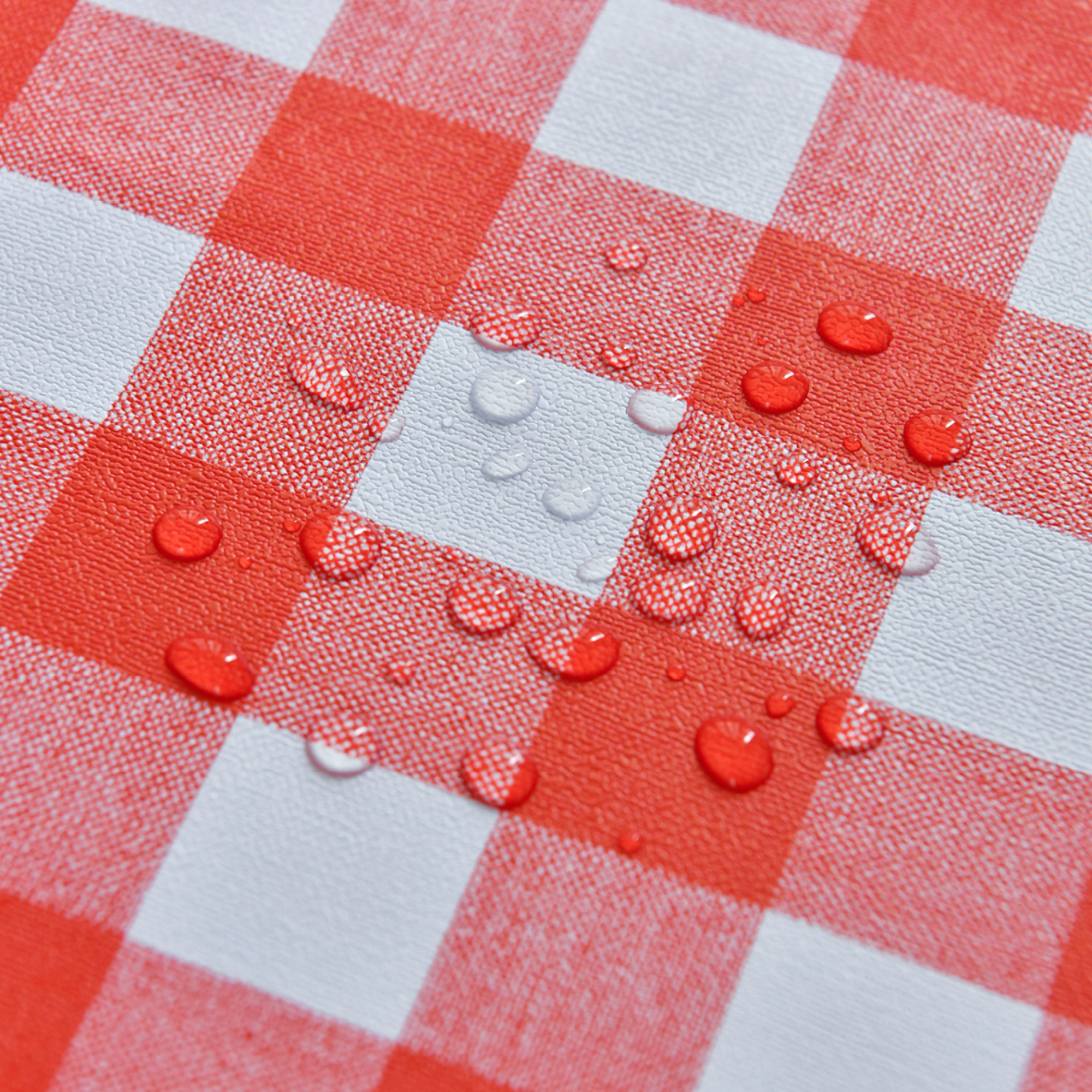 Oil-Proof Checkered PVC Tablecloths-Red and White