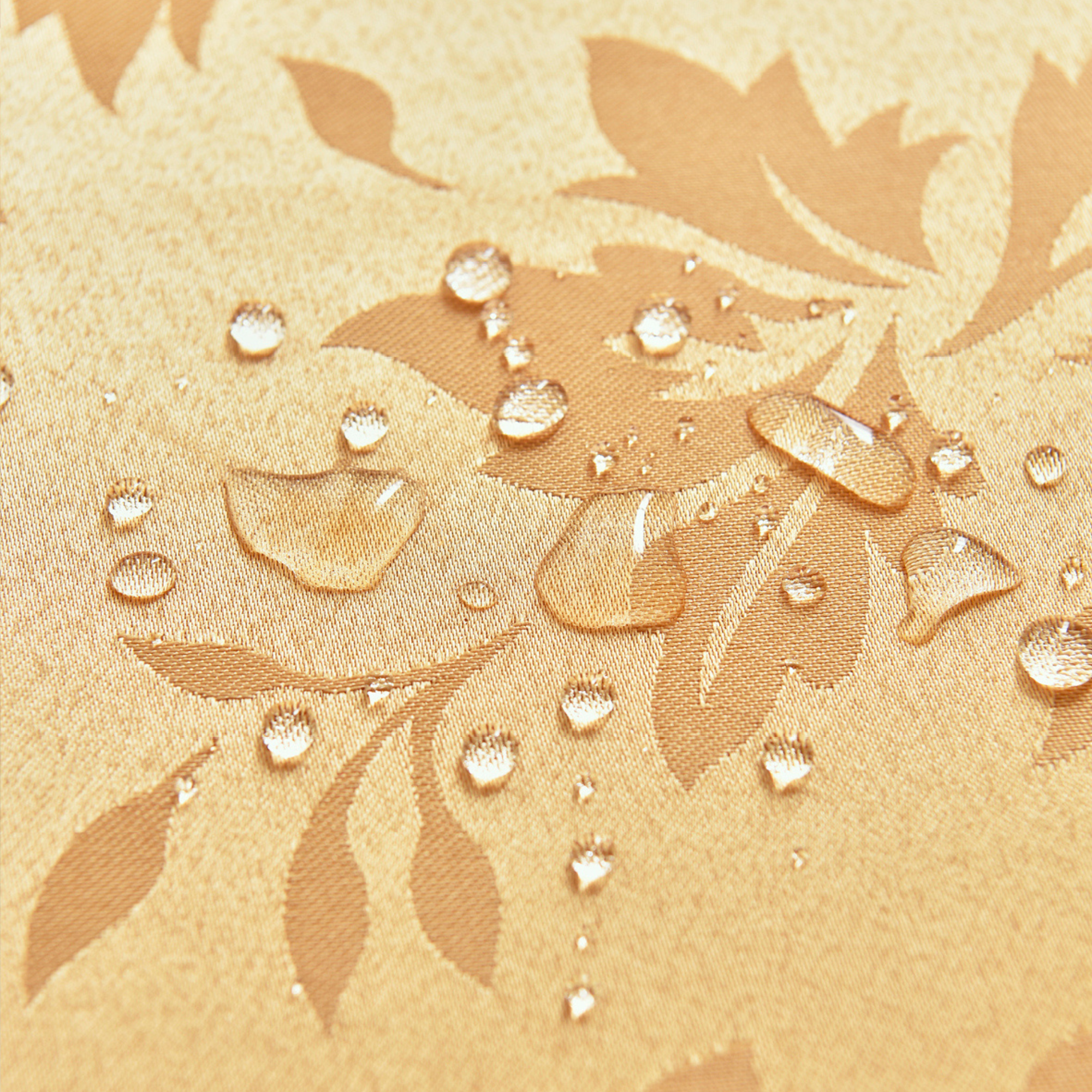 Gold Floral Jacquard Rectangle Tablecloth – Waterproof