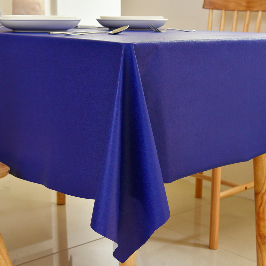 Royal Blue Plain Waterproof PVC Tablecloth