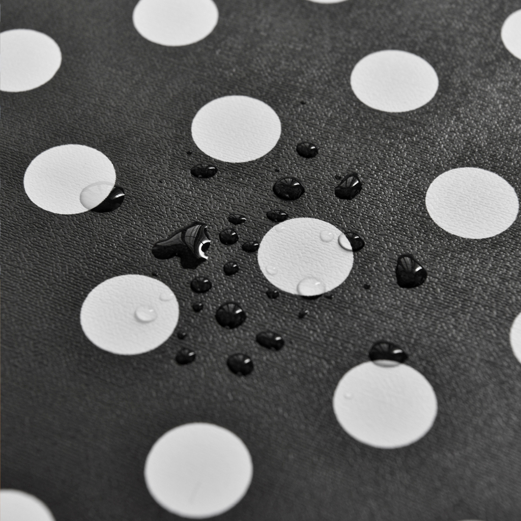 Waterproof Polka Dot Vinyl Tablecloth-Black