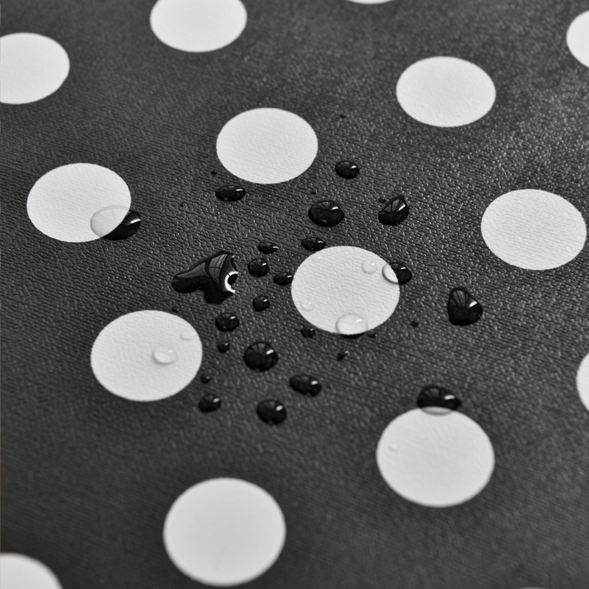 Waterproof Polka Dot Vinyl Tablecloth-Black