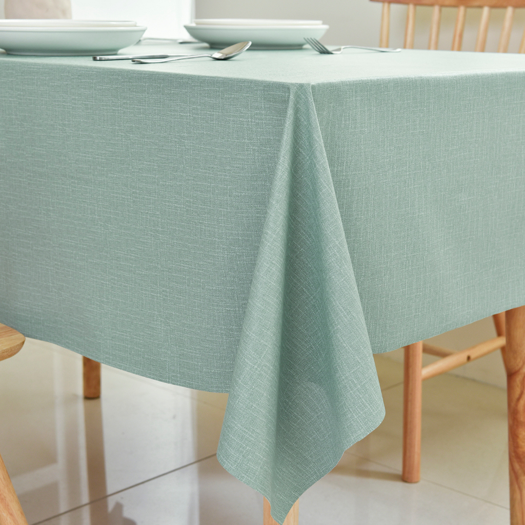 Sage Green Plain Waterproof PVC Tablecloth