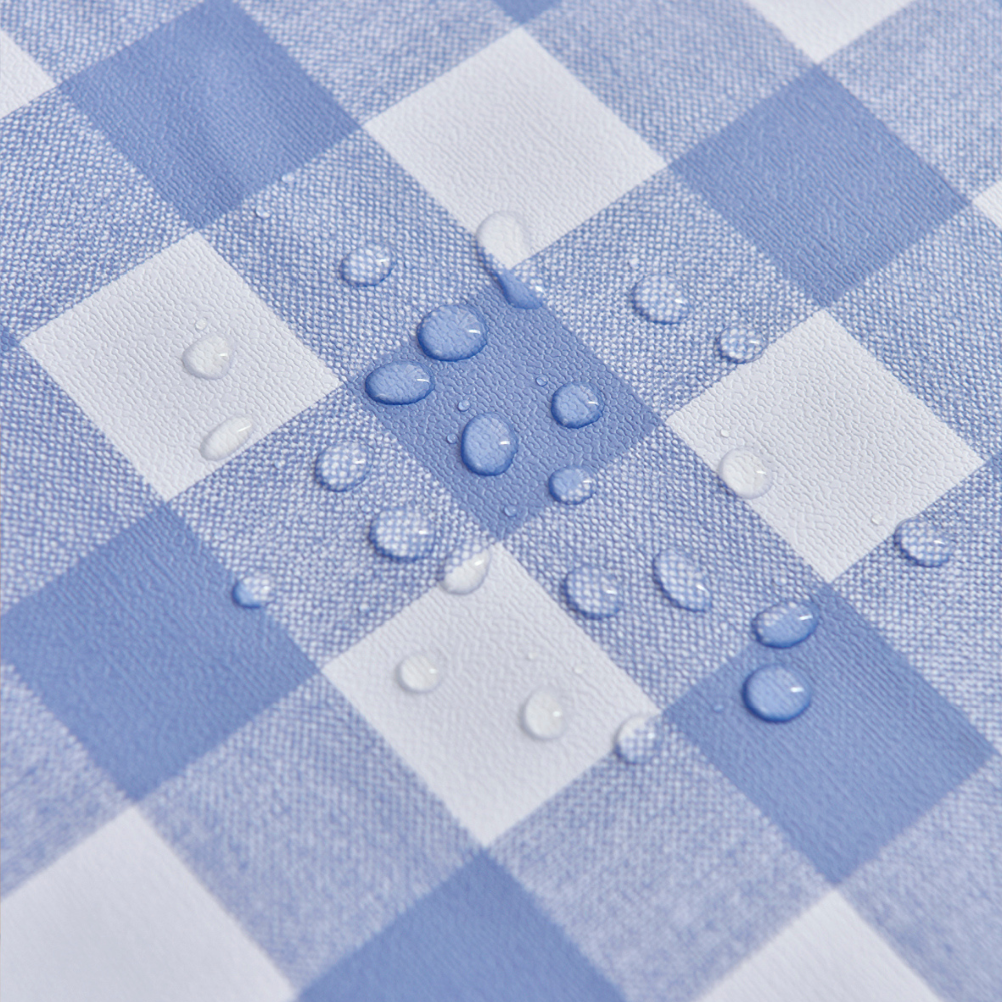 Oil-Proof Checkered PVC Tablecloths-Blue and White