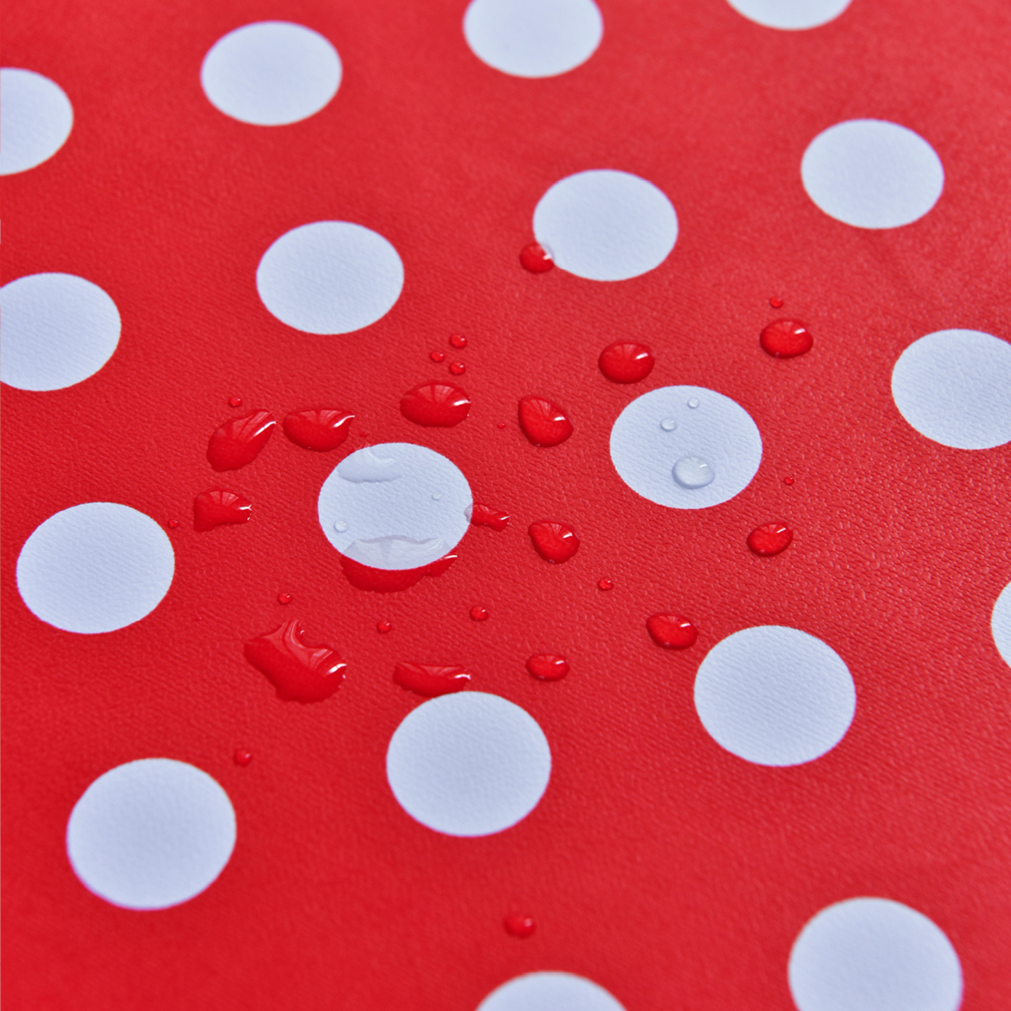 Waterproof Polka Dot Vinyl Tablecloth-Red